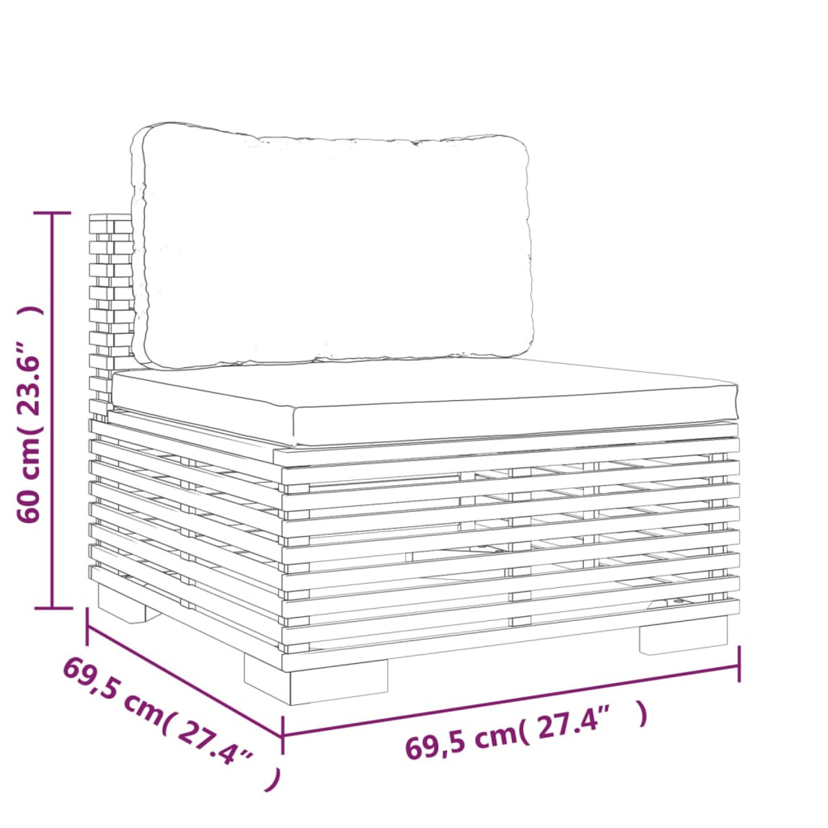 Gartensofa, VIDAXL Grau 319159