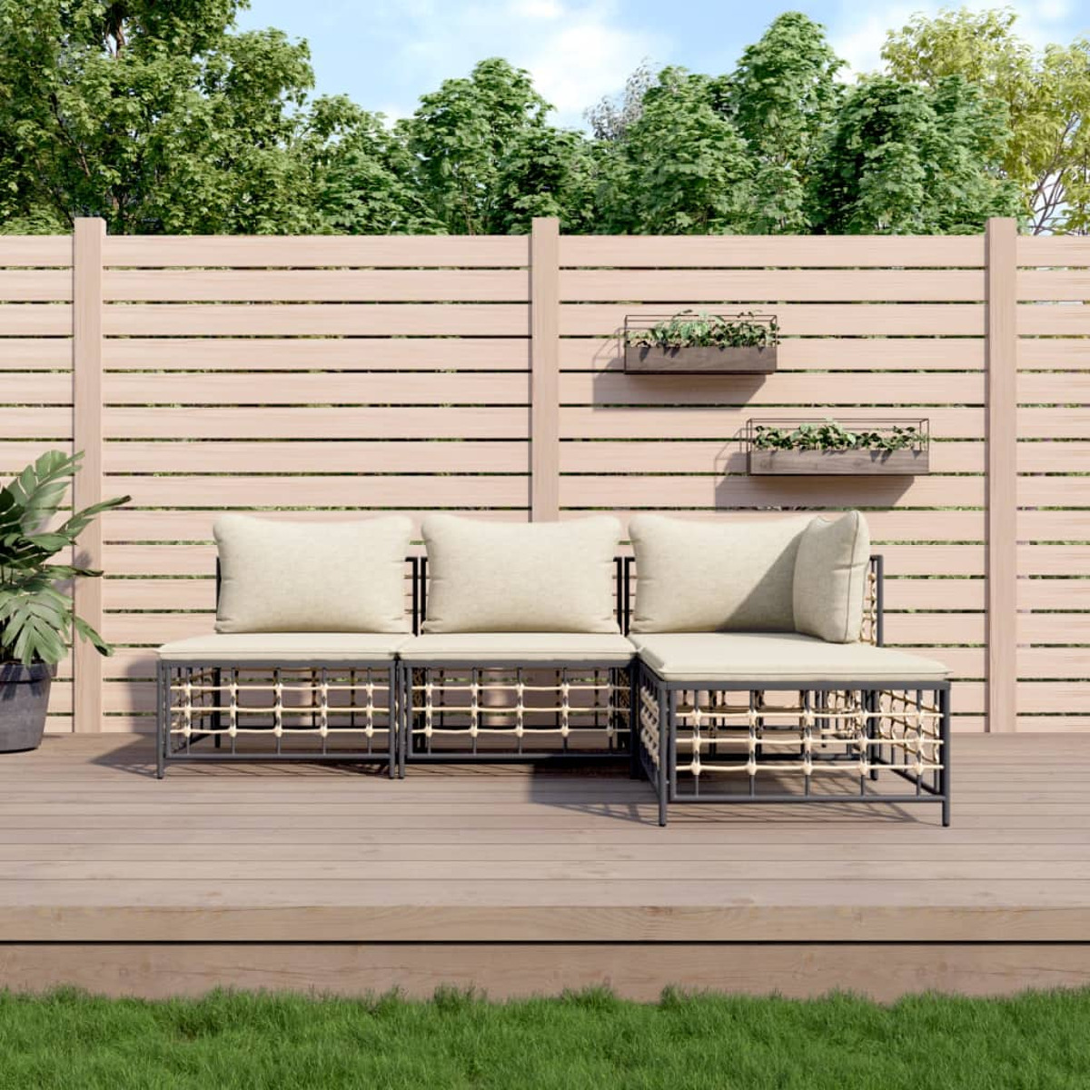 VIDAXL 3186730 Grau Gartensofa