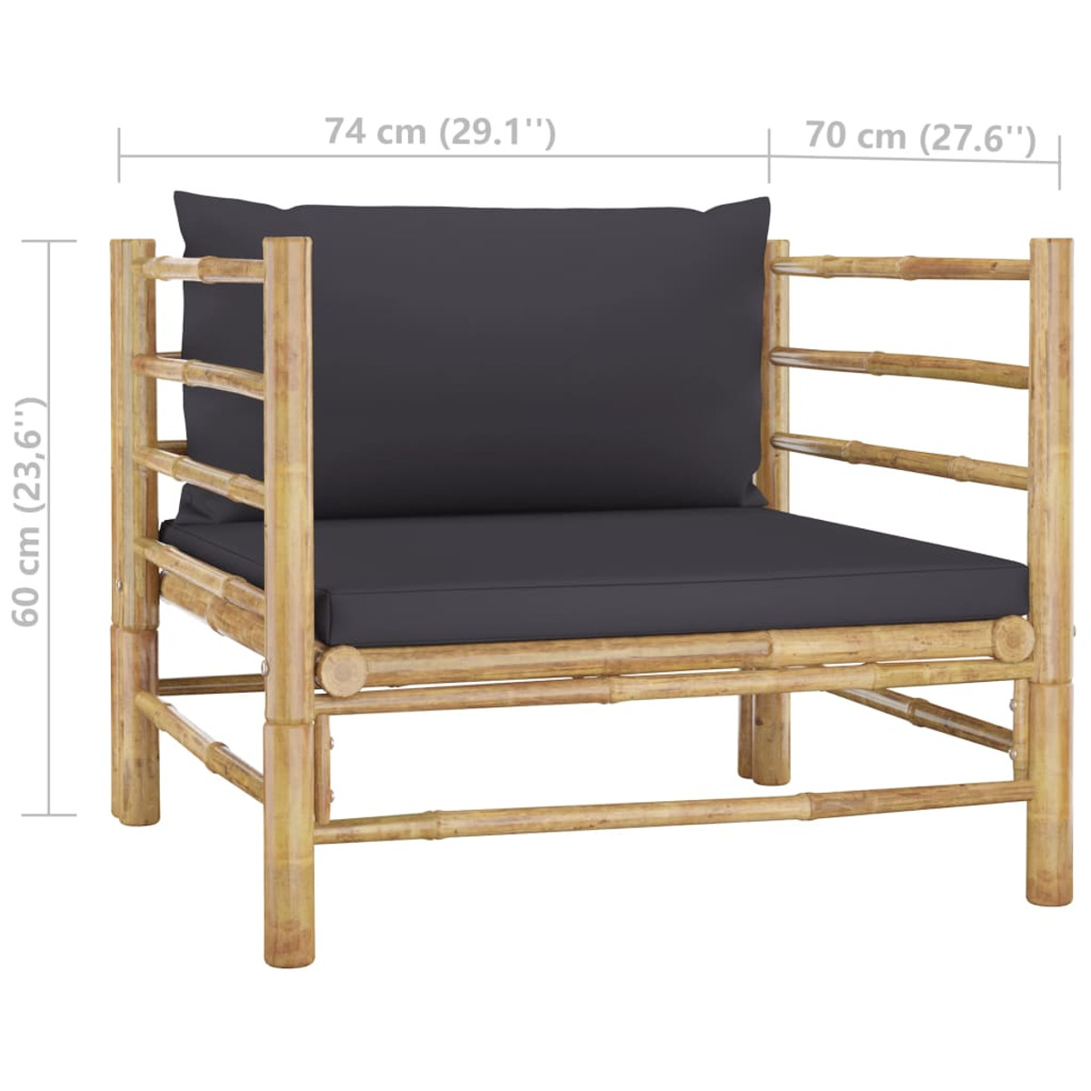 Gartensofa, VIDAXL 313156 Grau