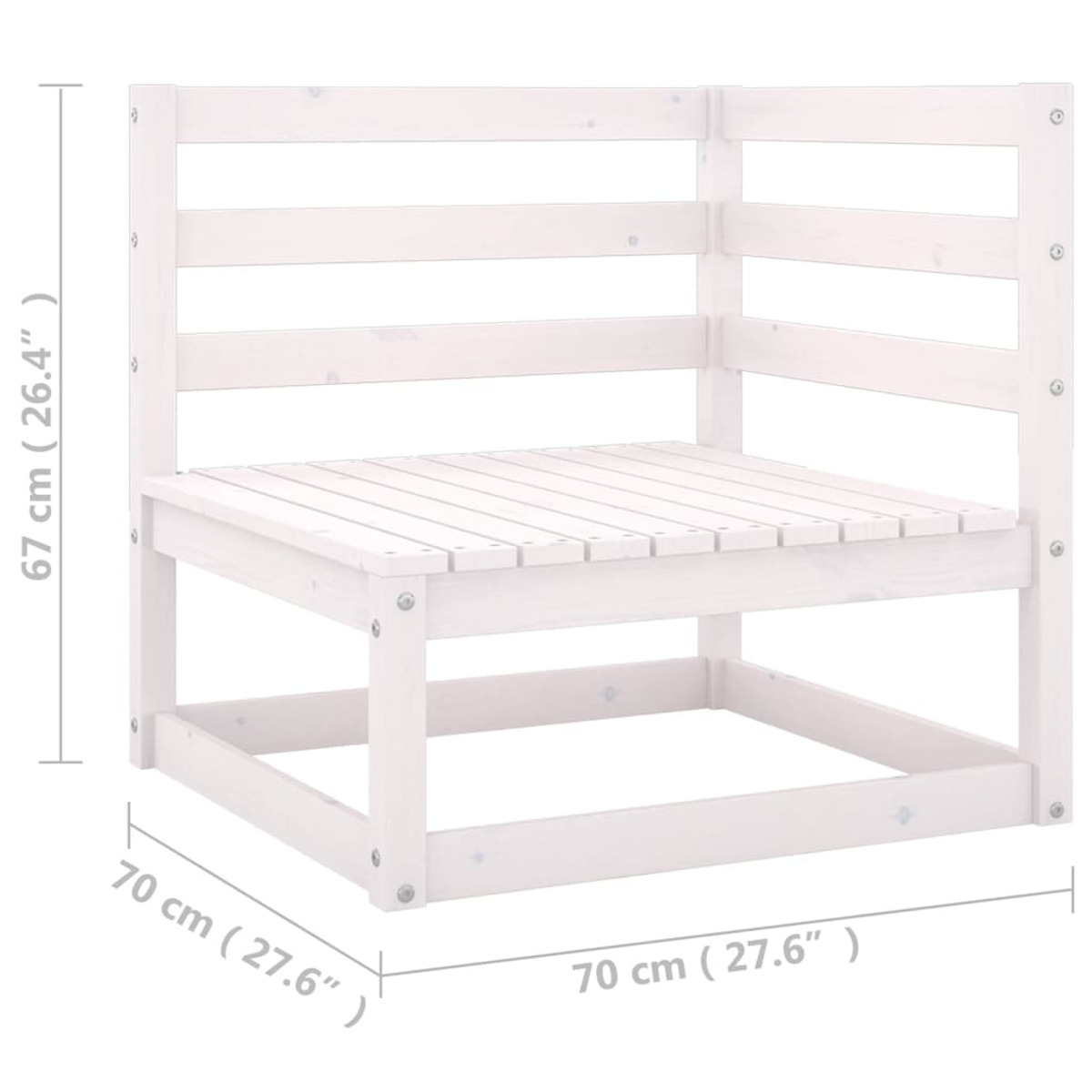 Weiß Gartensofa, 3076410 VIDAXL