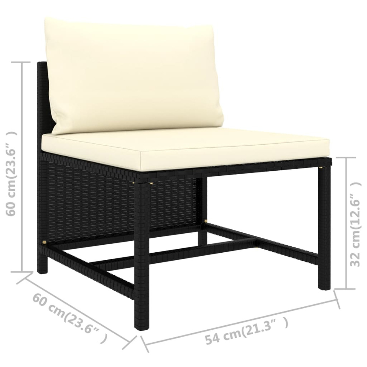 Gartensofa, Schwarz VIDAXL 313513