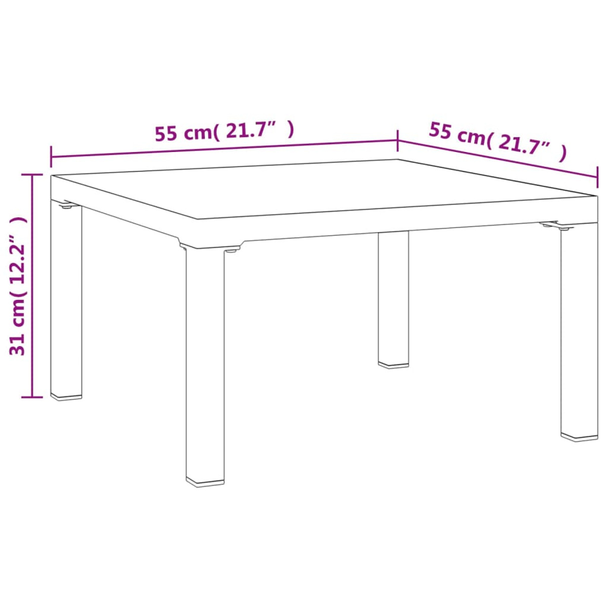 VIDAXL 362800 Gartentisch, Grau