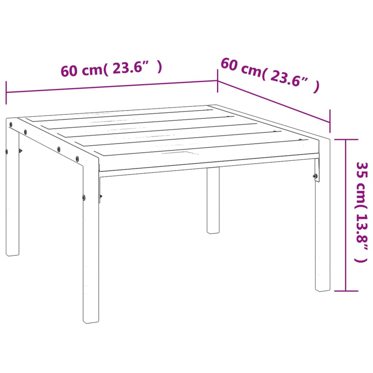 VIDAXL 362726 Gartentisch, Schwarz