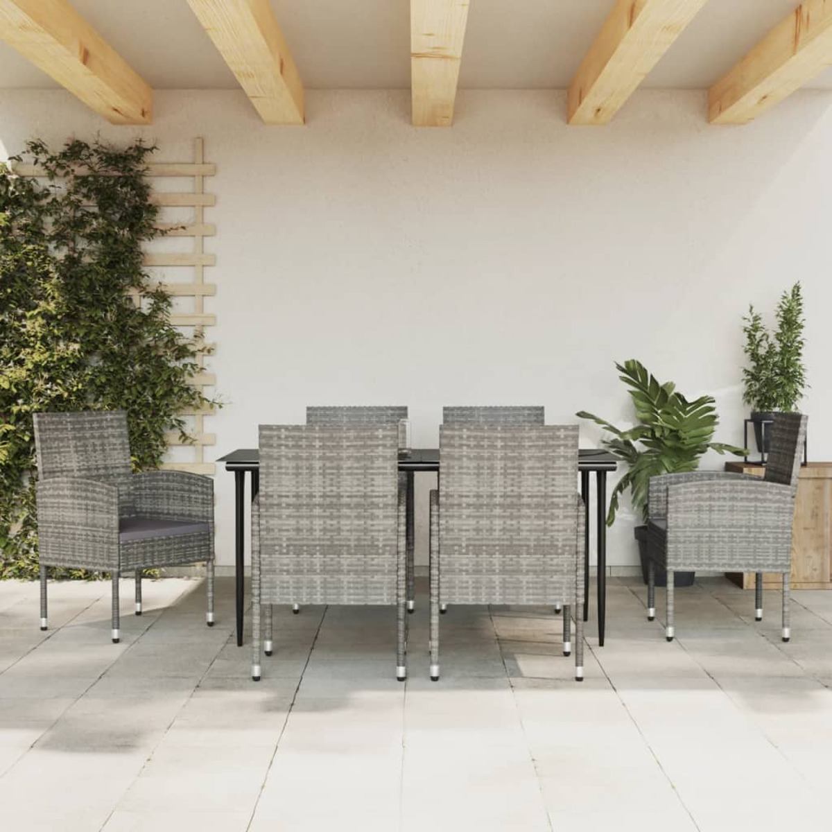 VIDAXL Gartentisch- Stuhlset, 3203325 und Grau