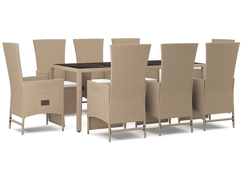 und 3157579 VIDAXL Stuhlset, Gartentisch- Beige