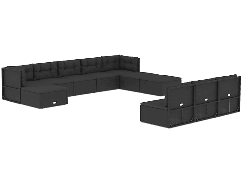 VIDAXL 3187174 Gartentisch- und Stuhlset, Schwarz | Gartenmöbel Sets