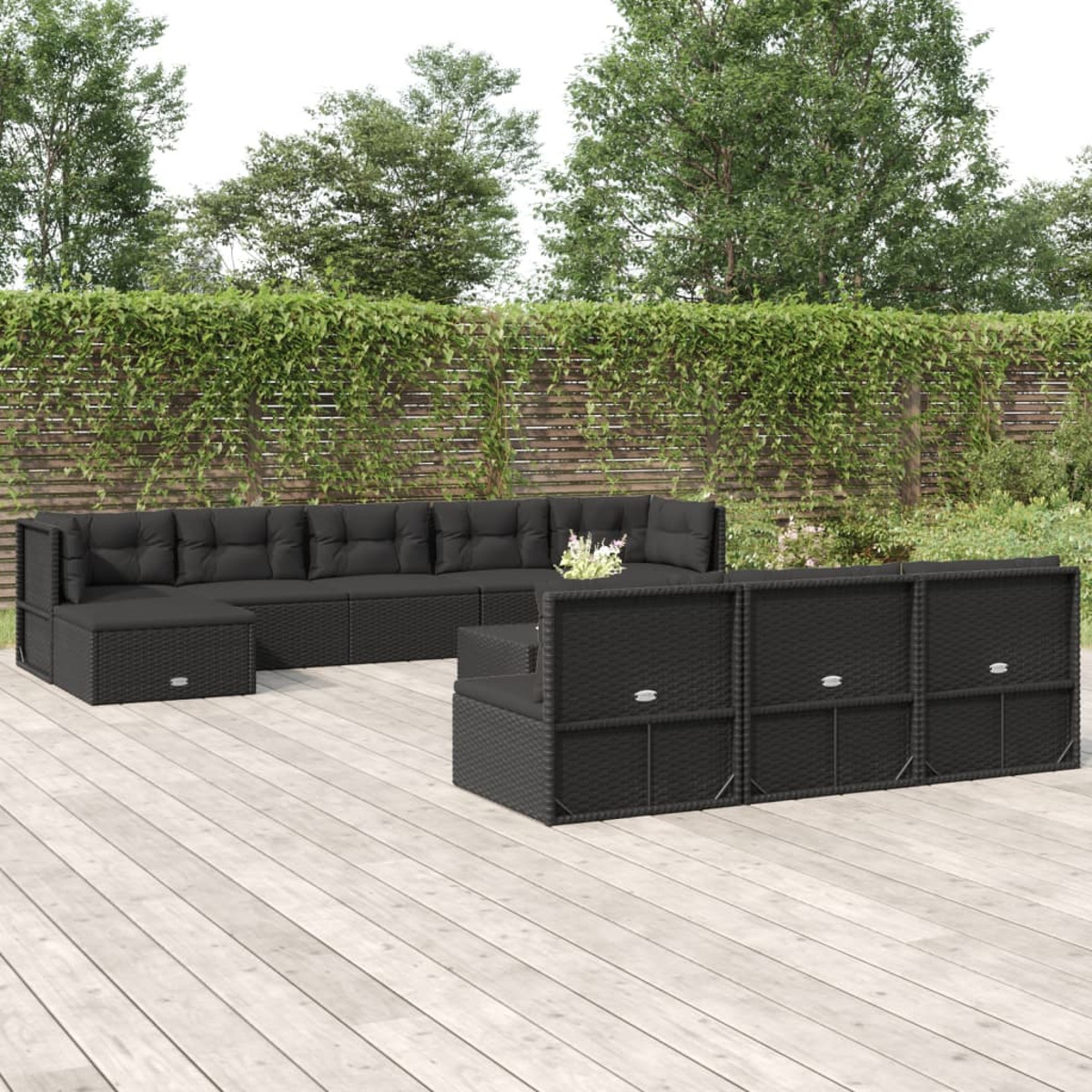 VIDAXL 3187174 Gartentisch- Stuhlset, Schwarz und