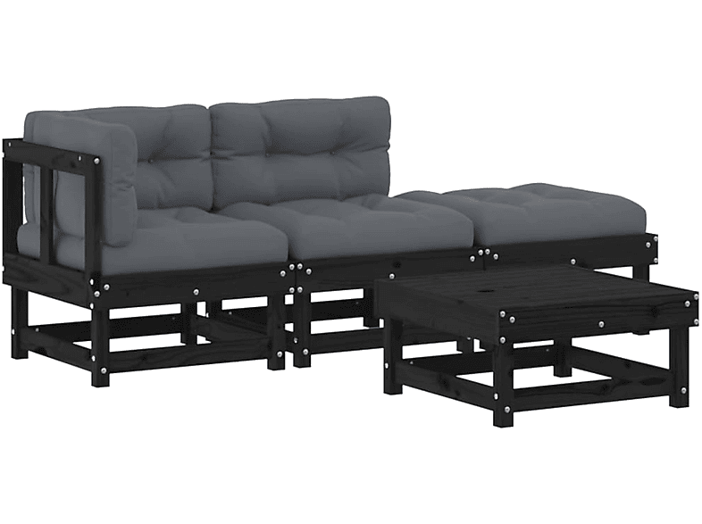 Schwarz Stuhlset, 3186015 VIDAXL und Gartentisch-