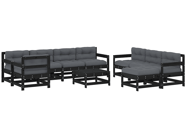 Schwarz Gartentisch- Stuhlset, VIDAXL 3186085 und