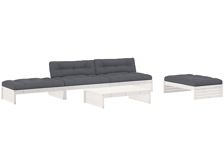 VIDAXL 3186145 Stuhlset, Weiß und Gartentisch-