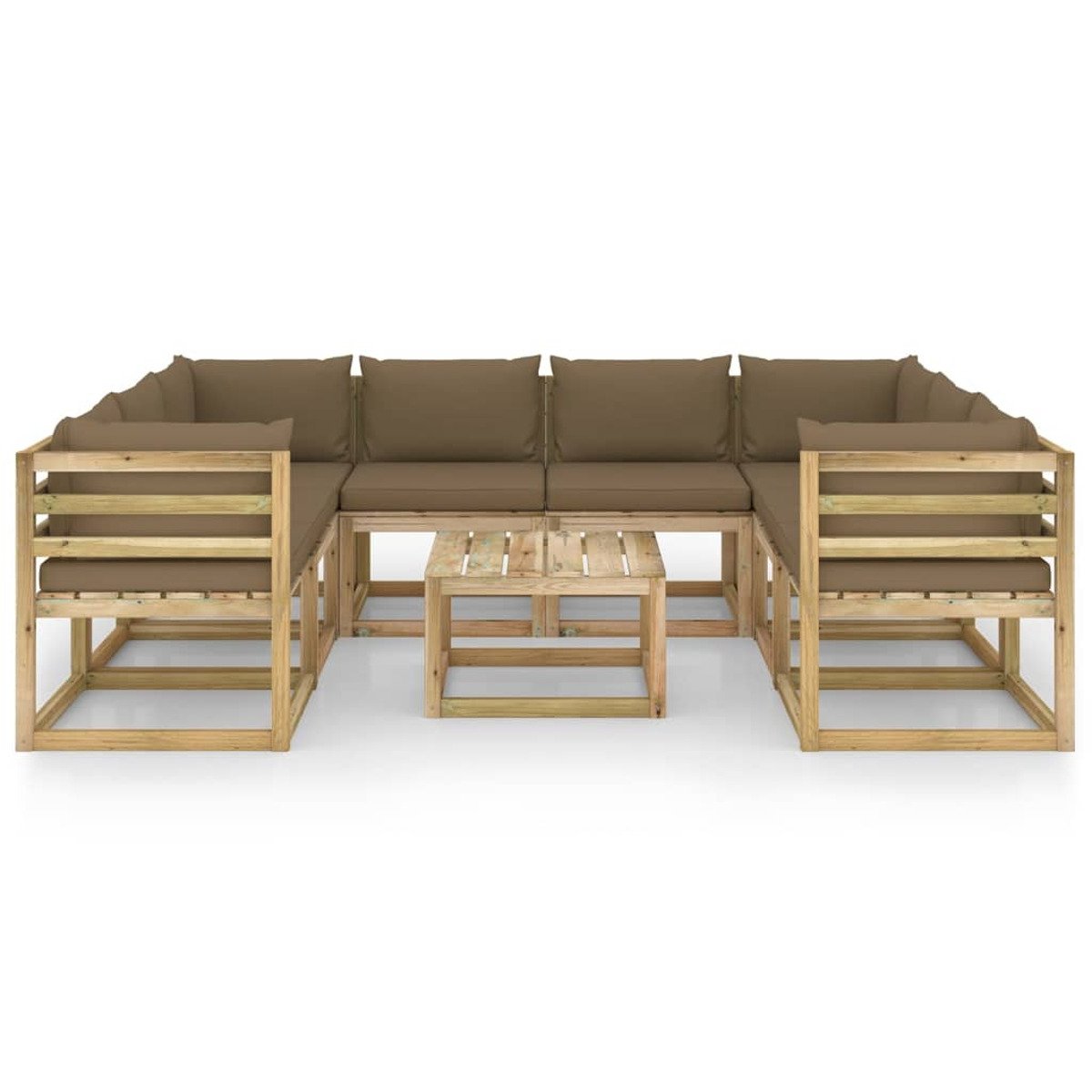 VIDAXL 3065192 Gartentisch- und Stuhlset, Taupe