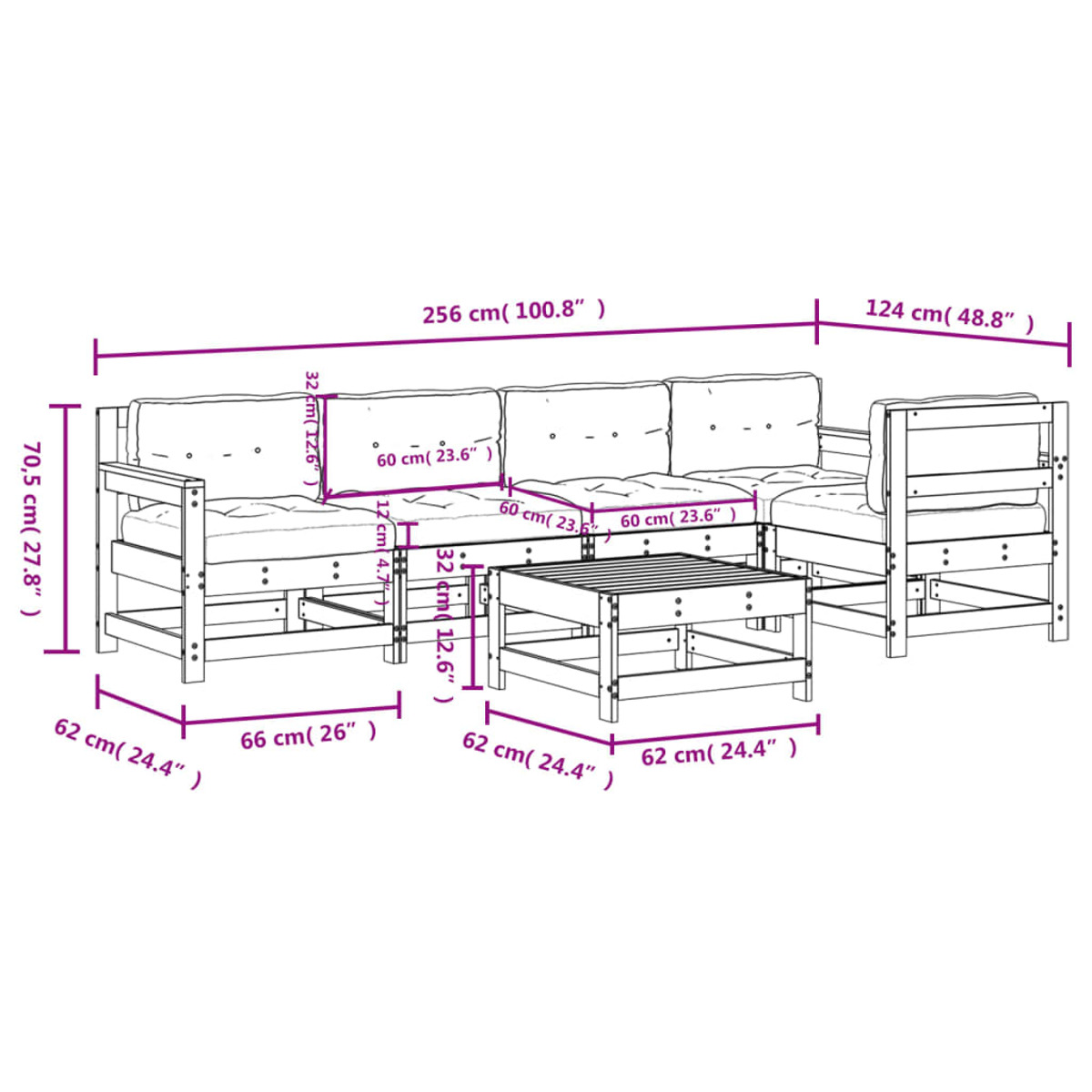 Stuhlset, VIDAXL und 3185992 Gartentisch- Grau