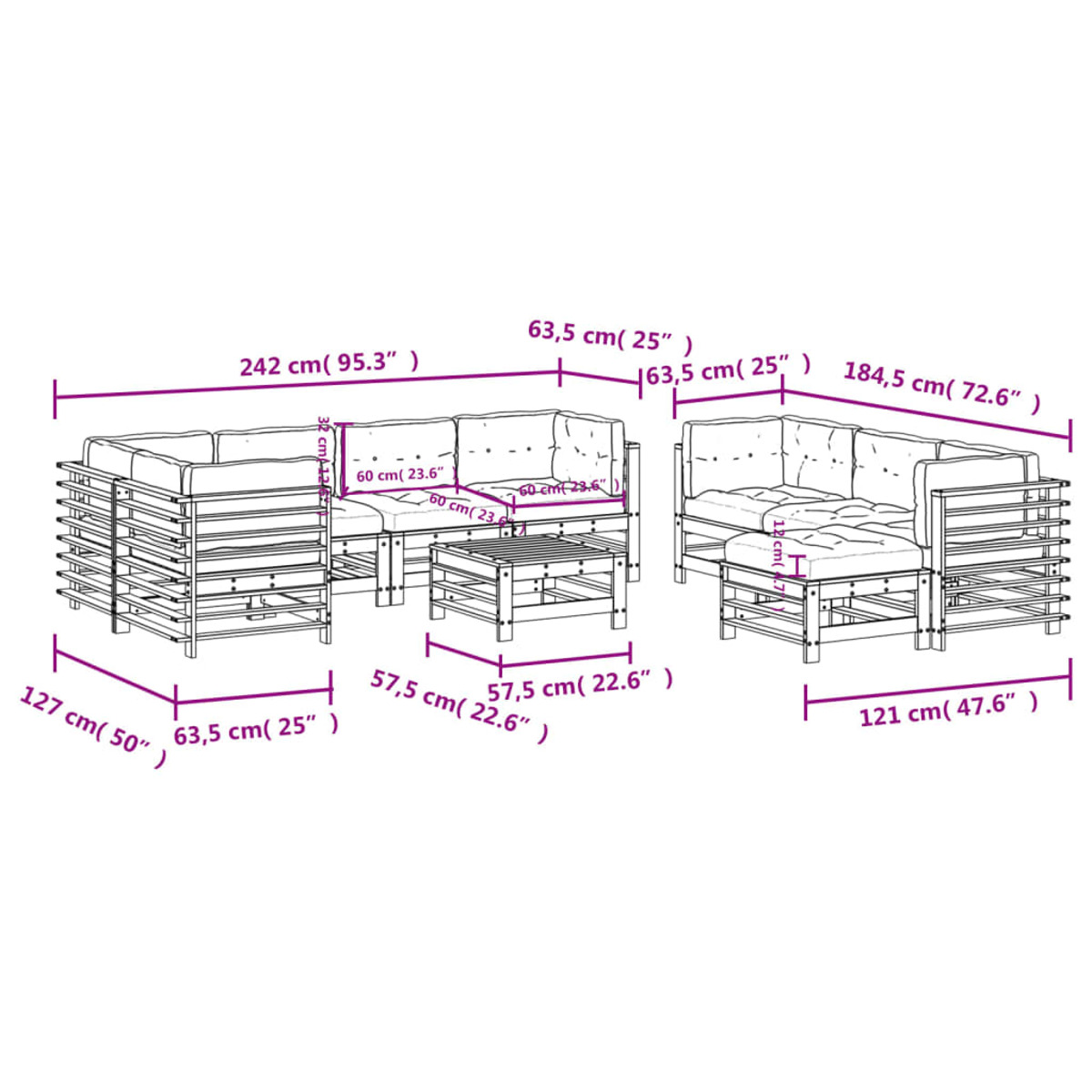 und VIDAXL Grau 3186097 Stuhlset, Gartentisch-