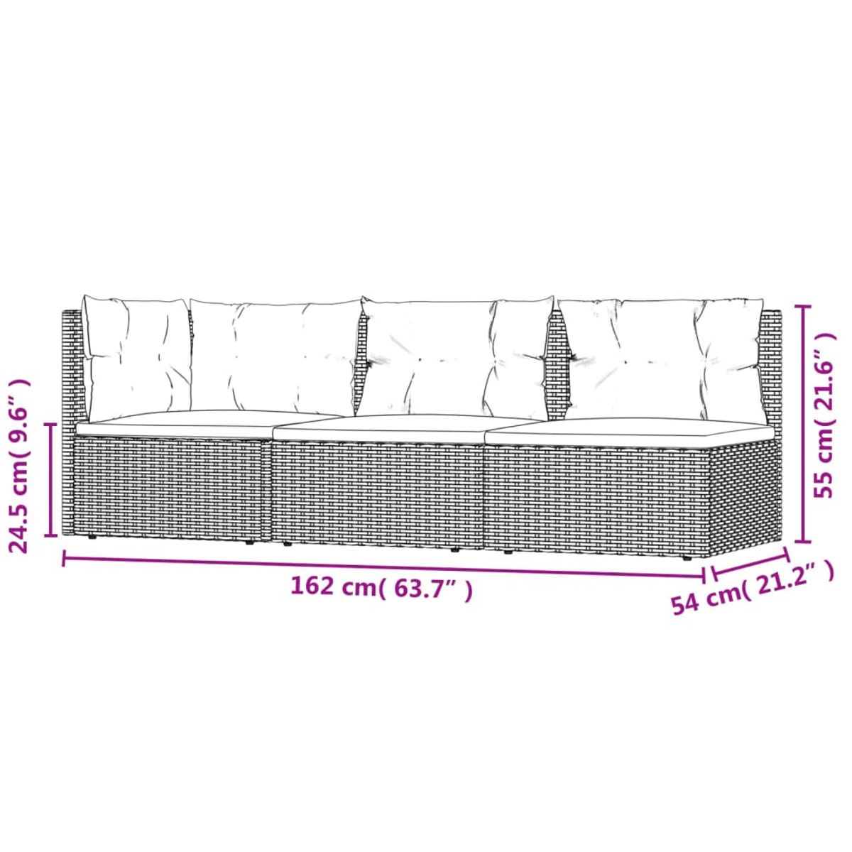 Stuhlset, 319592 Gartentisch- und VIDAXL Schwarz