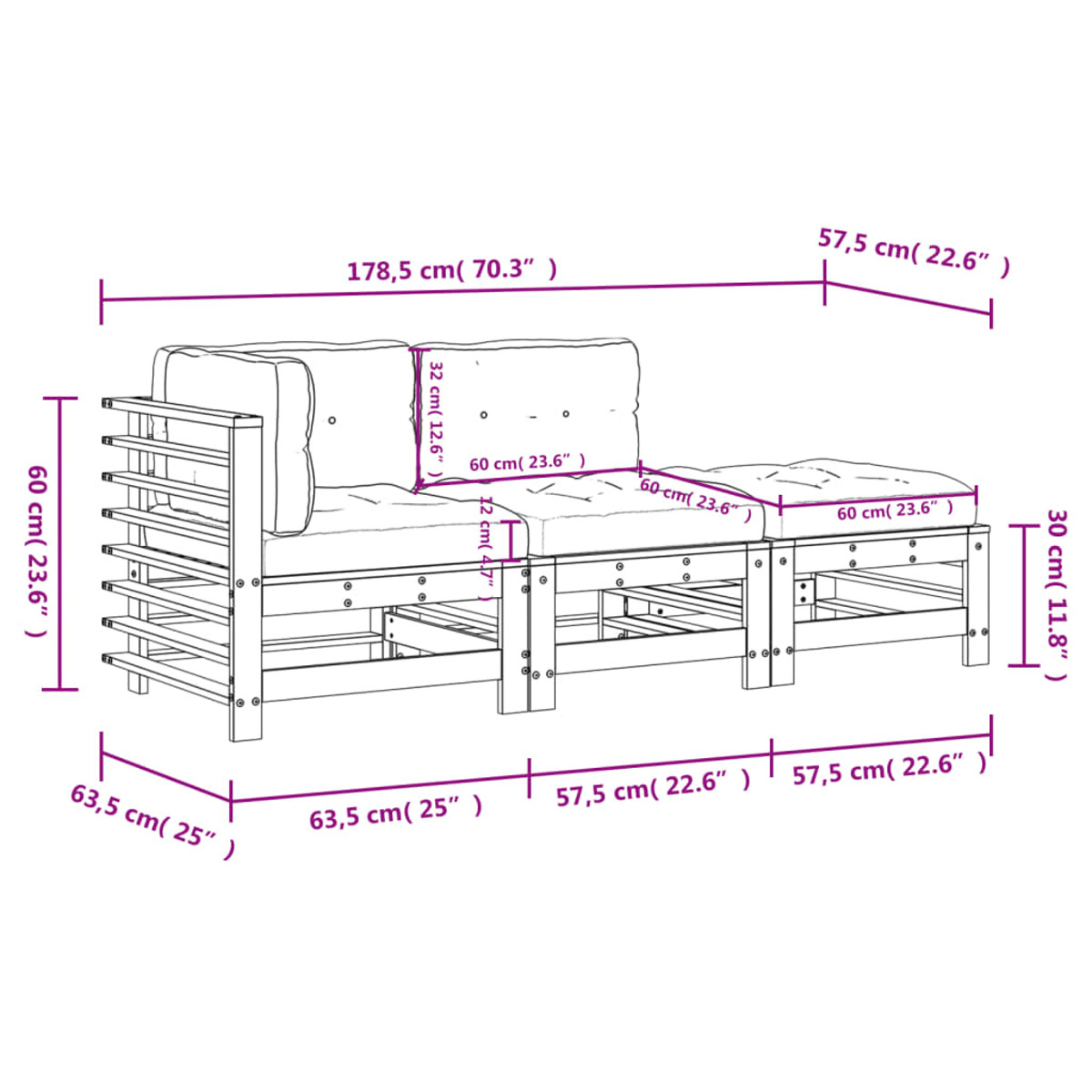 VIDAXL 3186038 Gartentisch- und Stuhlset, Mehrfarbig