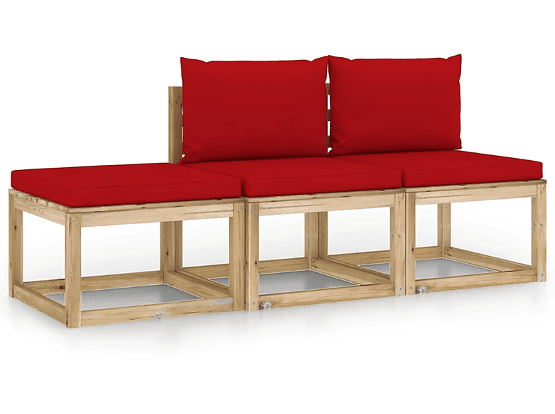 VIDAXL Stuhlset, 3065116 Gartentisch- Rot und