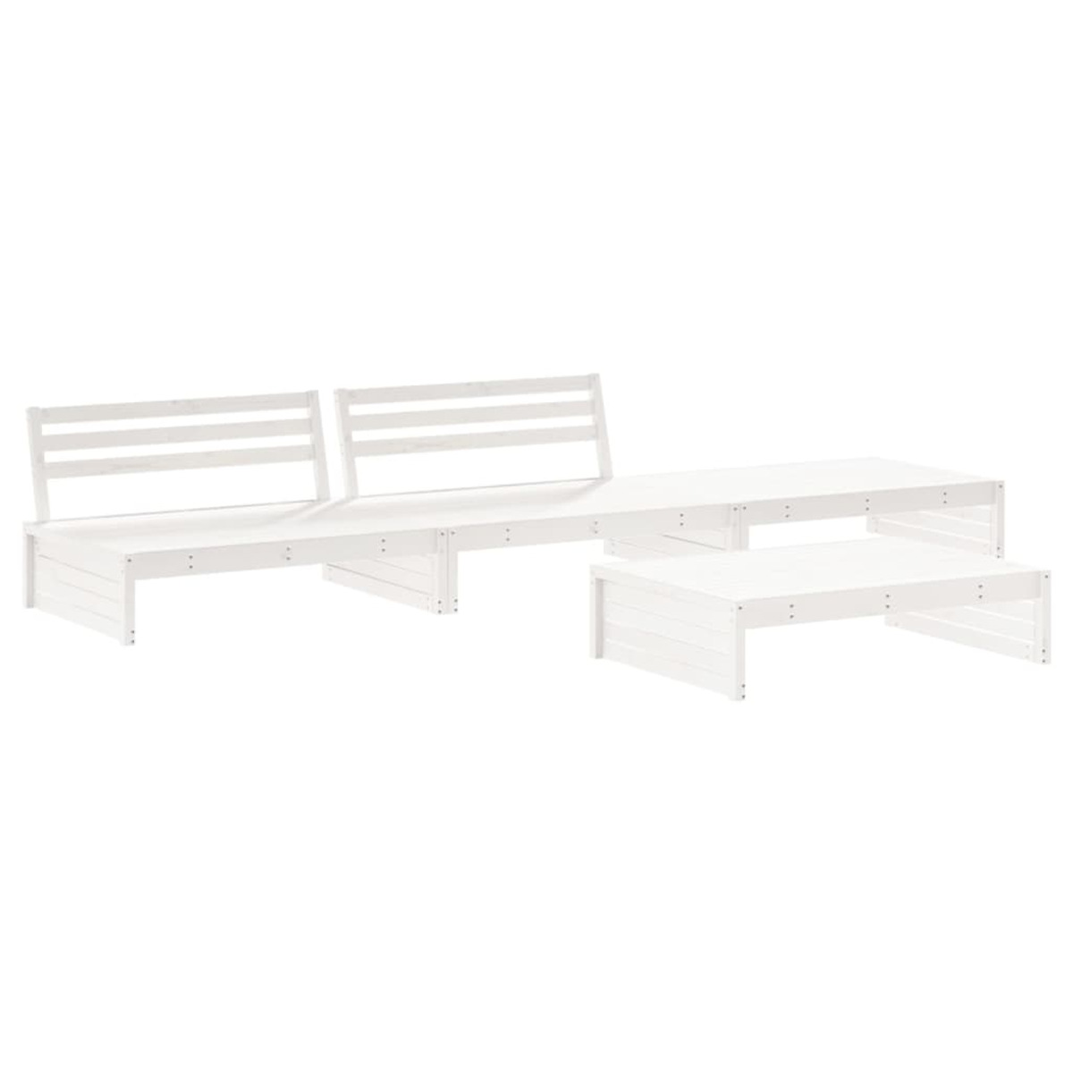 VIDAXL 3186138 Weiß und Gartentisch- Stuhlset
