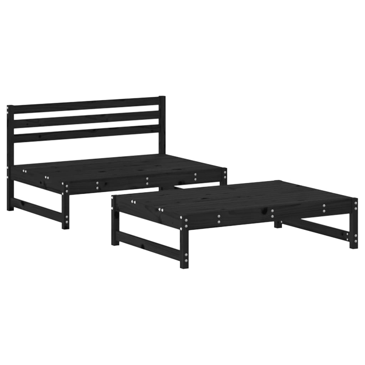 3186589 Schwarz Gartentisch- und VIDAXL Stuhlset,