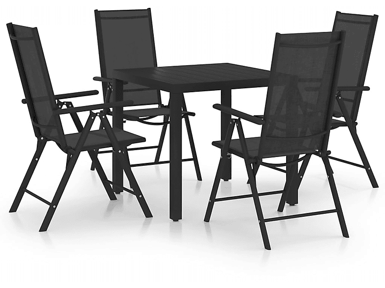 VIDAXL 3070649 Gartentisch- und Stuhlset, Schwarz