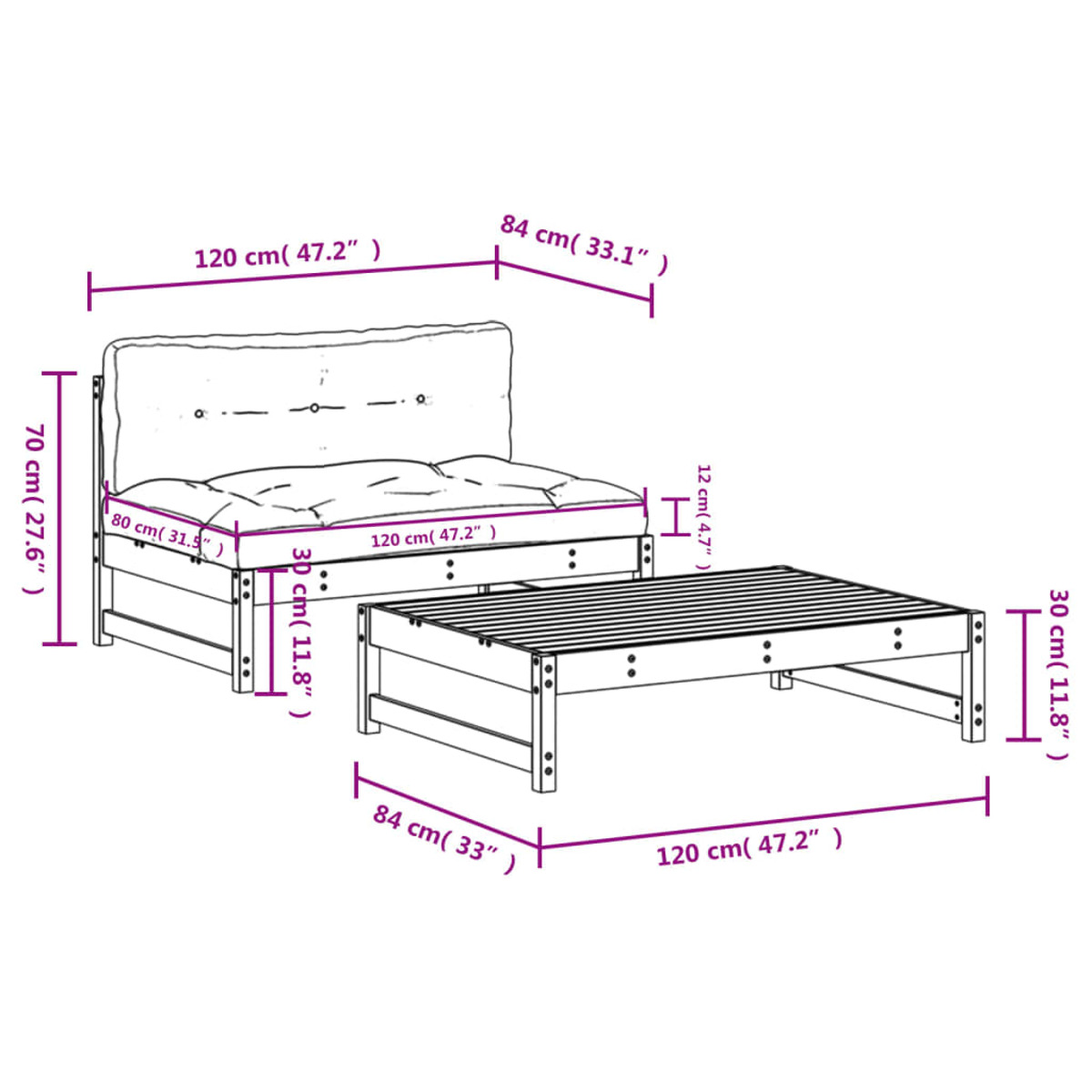 VIDAXL 3186107 Grau Stuhlset, Gartentisch- und