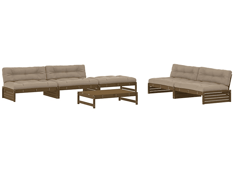 VIDAXL 3186126 Gartentisch- und Stuhlset, Honigbraun