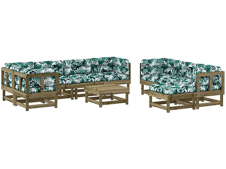 3186080 Gartentisch- und Stuhlset, VIDAXL Mehrfarbig