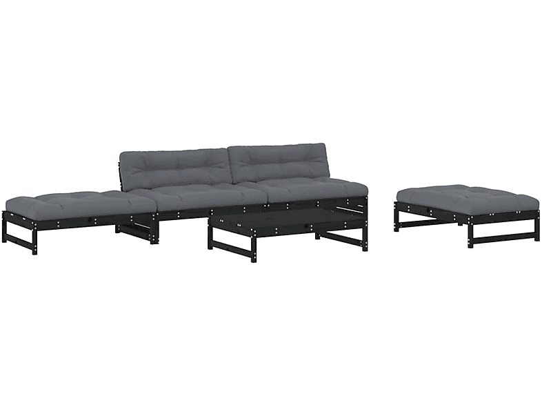 VIDAXL 3186120 Gartentisch- und Schwarz Stuhlset