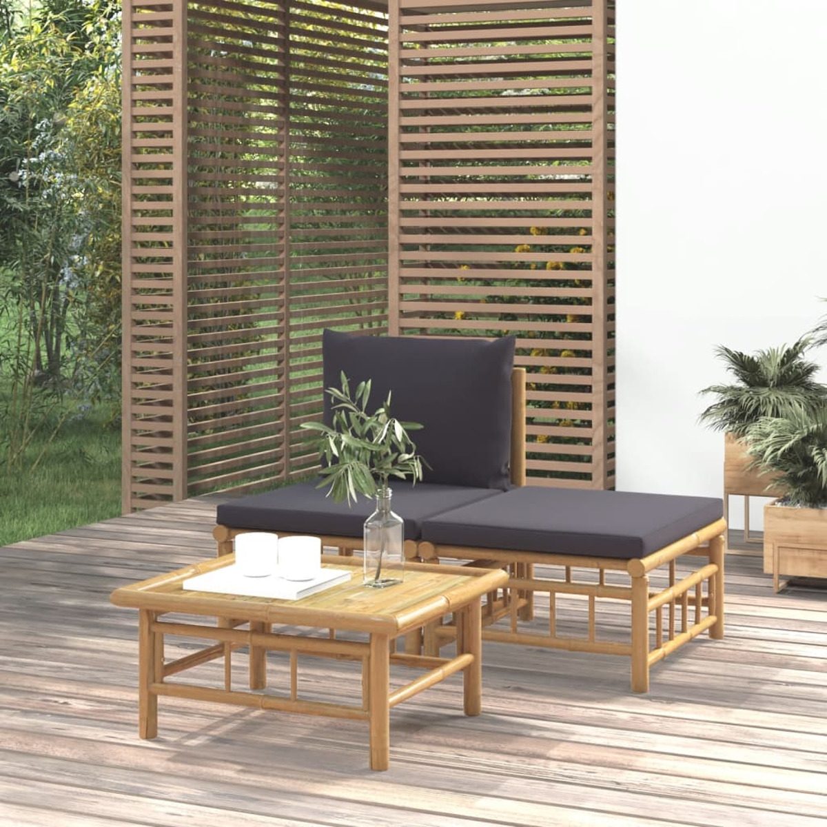 362305 Grau und Stuhlset, Gartentisch- VIDAXL