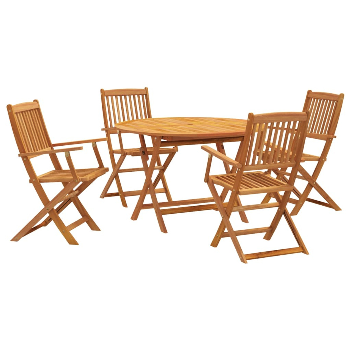 und Gartentisch- VIDAXL 3203352 Stuhlset, Holzfarbe