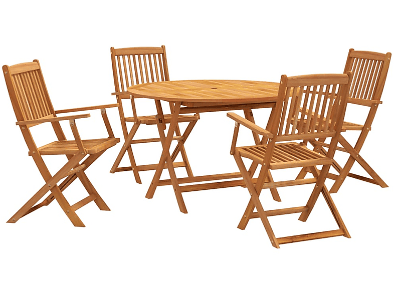 und Gartentisch- VIDAXL 3203352 Stuhlset, Holzfarbe