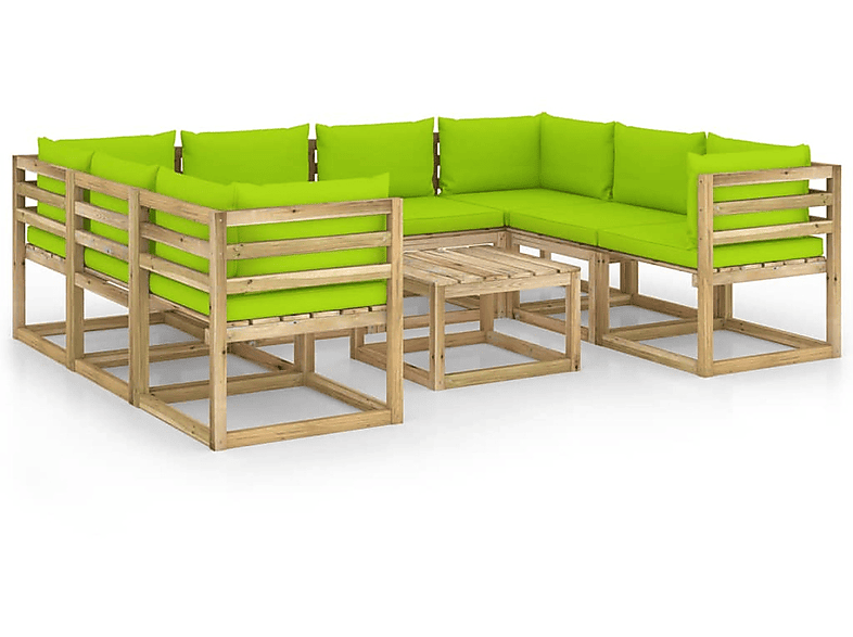 VIDAXL 3065282 Gartentisch- und Stuhlset, Hellgrün | Gartenmöbel Sets