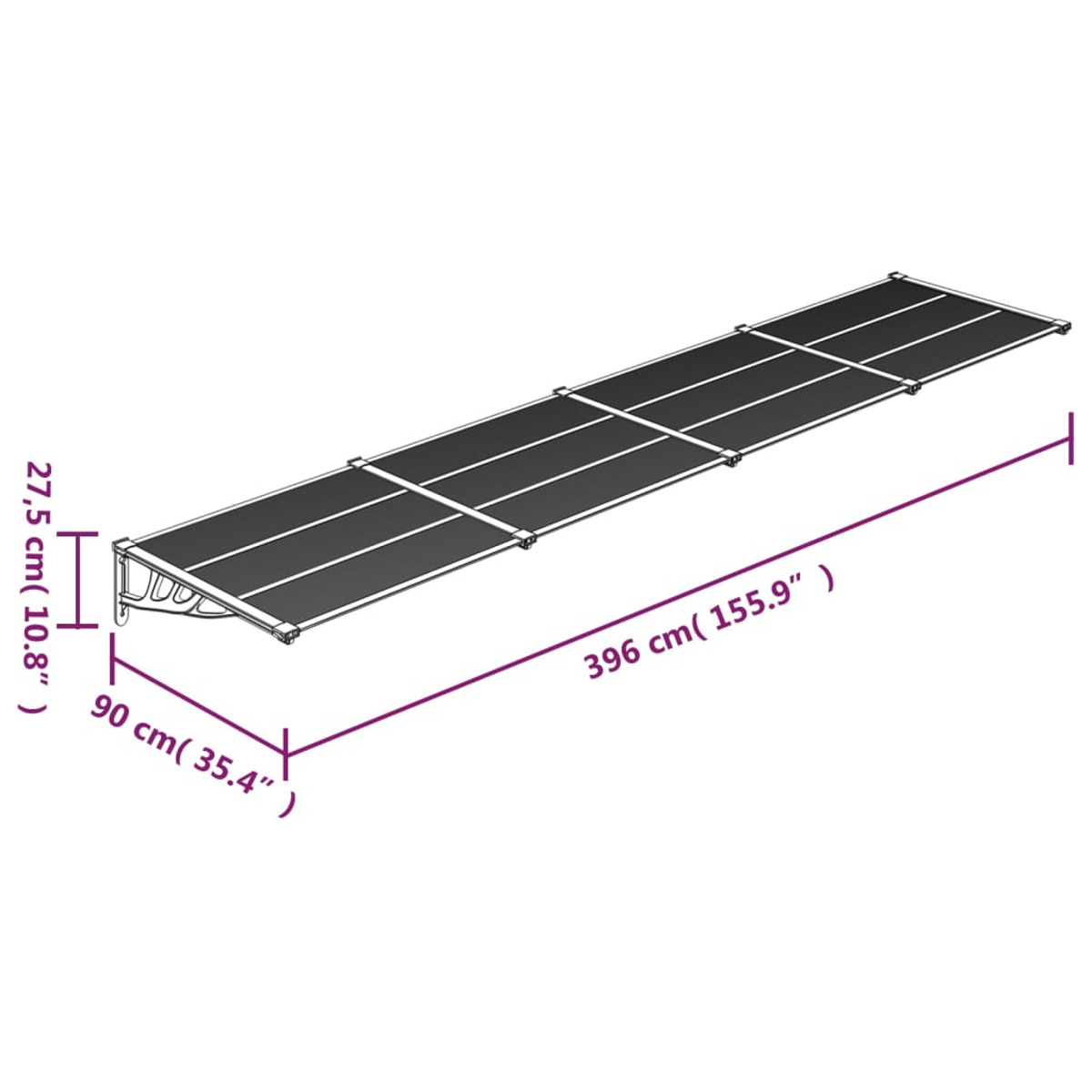 Markise, 153703 VIDAXL Schwarz