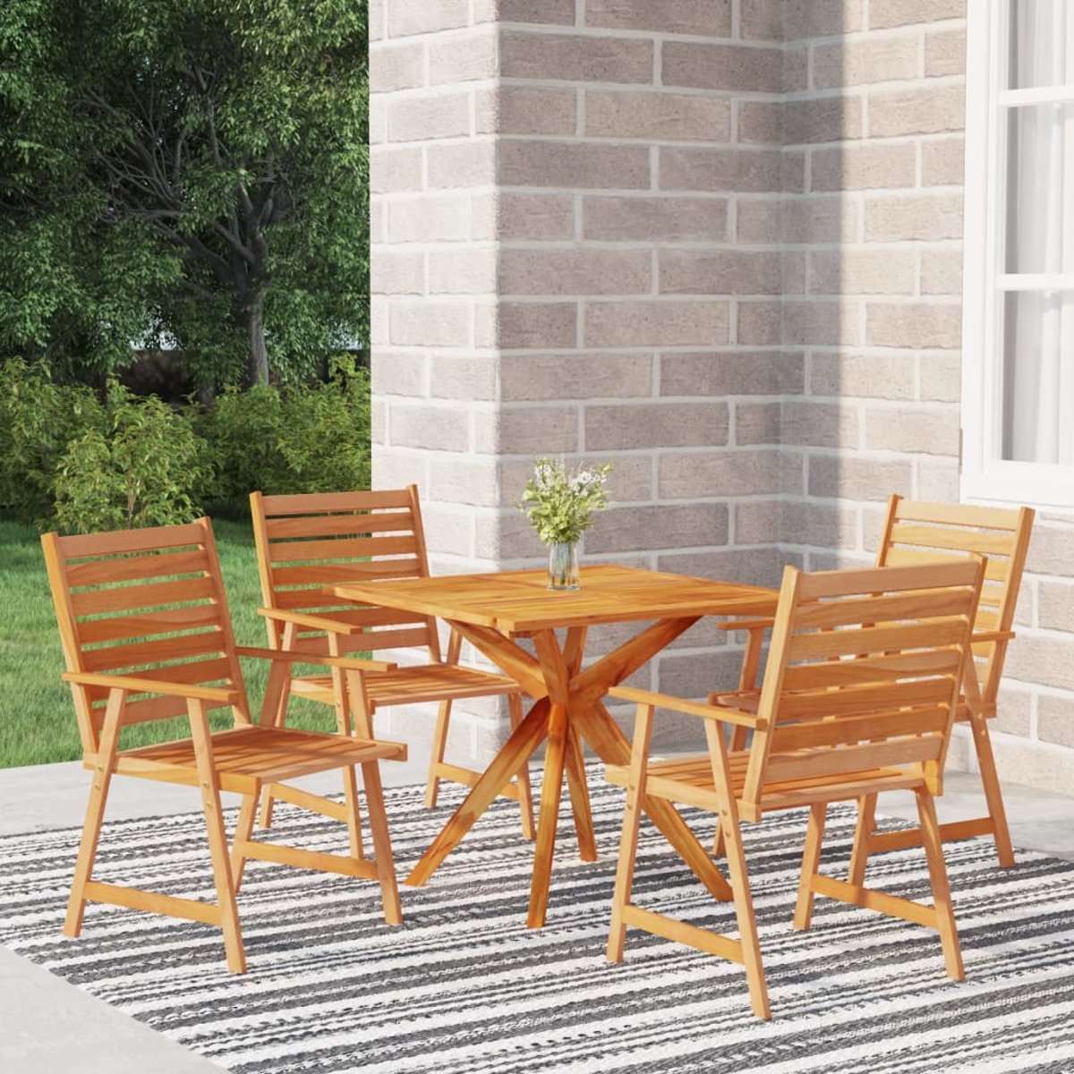 VIDAXL 3087136 Stuhlset, Gartentisch- und Holzfarbe