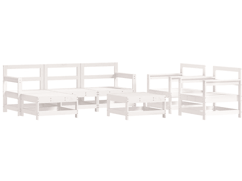 Gartentisch- VIDAXL Weiß Stuhlset, 3186229 und