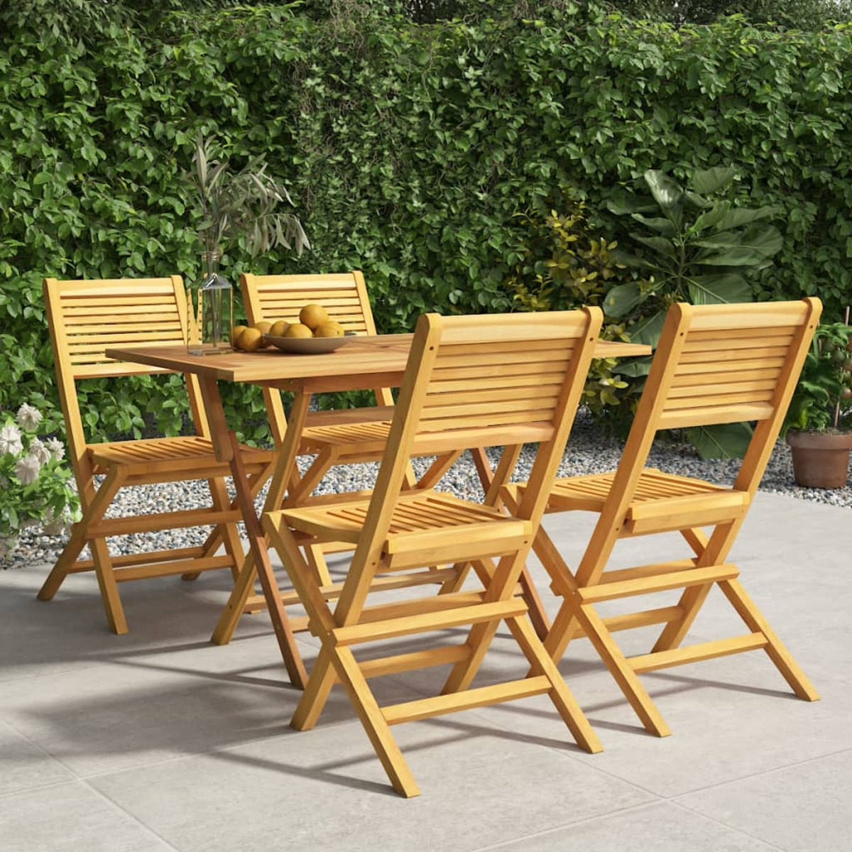 VIDAXL 3155011 Holzfarbe Stuhlset, Gartentisch- und