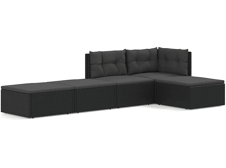 VIDAXL 3187105 Gartentisch- Schwarz und Stuhlset