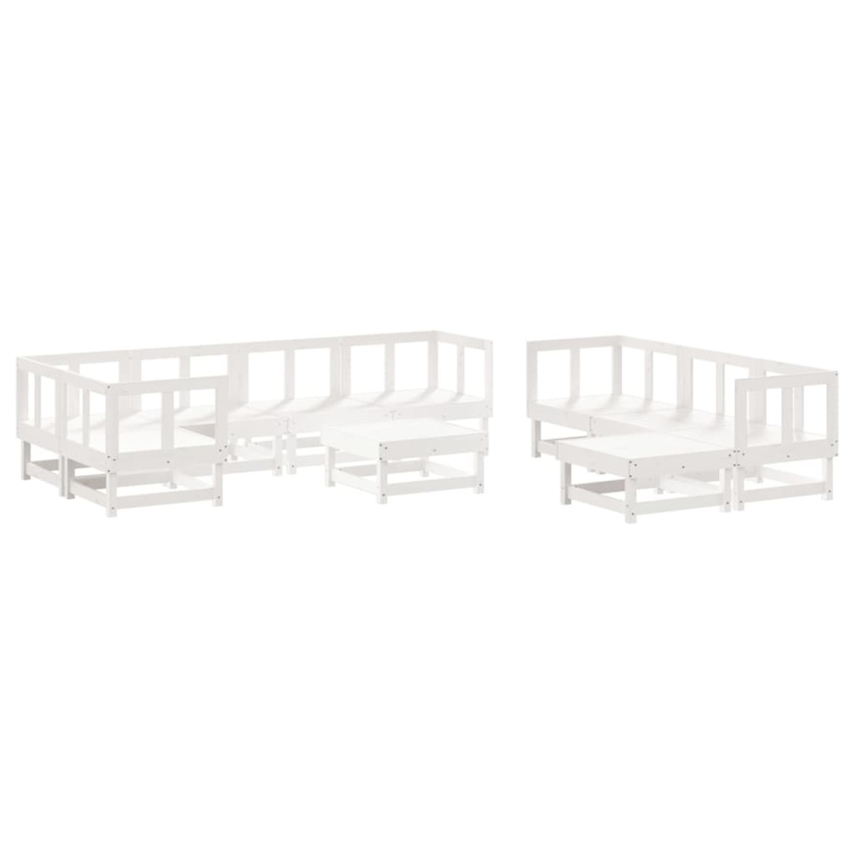 Gartentisch- Stuhlset, VIDAXL 3186075 Weiß und