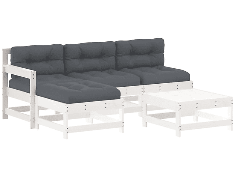 VIDAXL 3186054 Gartentisch- und Stuhlset, Weiß | Gartenmöbel Sets