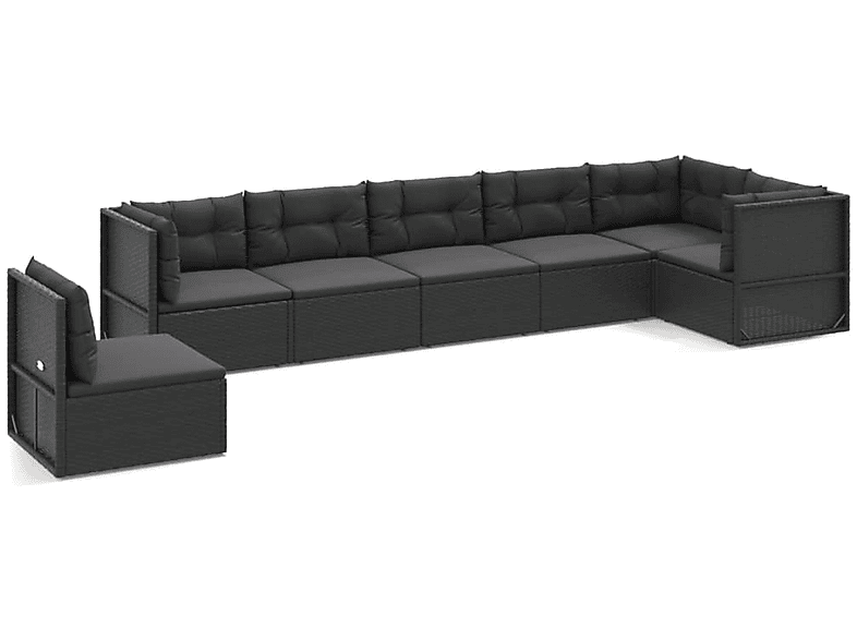 VIDAXL 3187133 Gartentisch- und Stuhlset, Schwarz