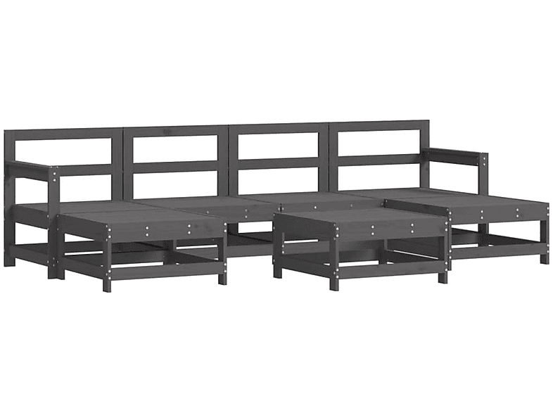 VIDAXL 3186377 Gartentisch- und Stuhlset, Grau