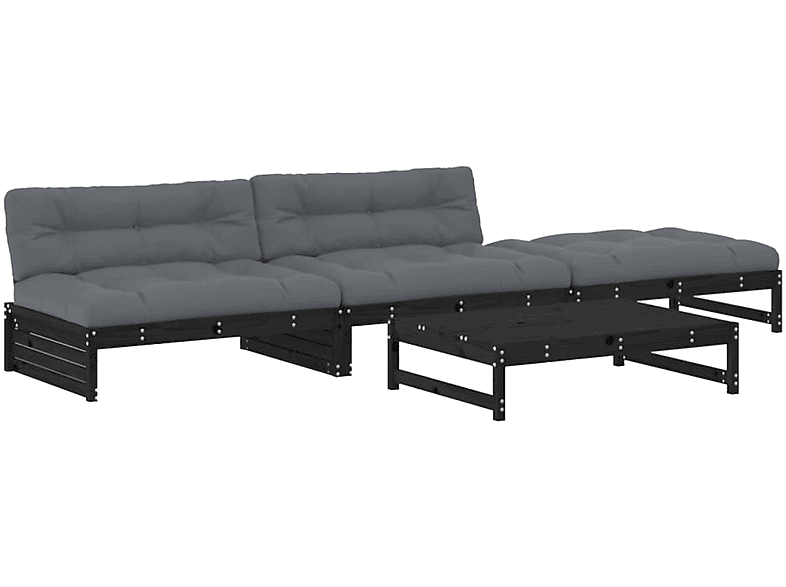 und VIDAXL Gartentisch- 3186113 Stuhlset, Schwarz