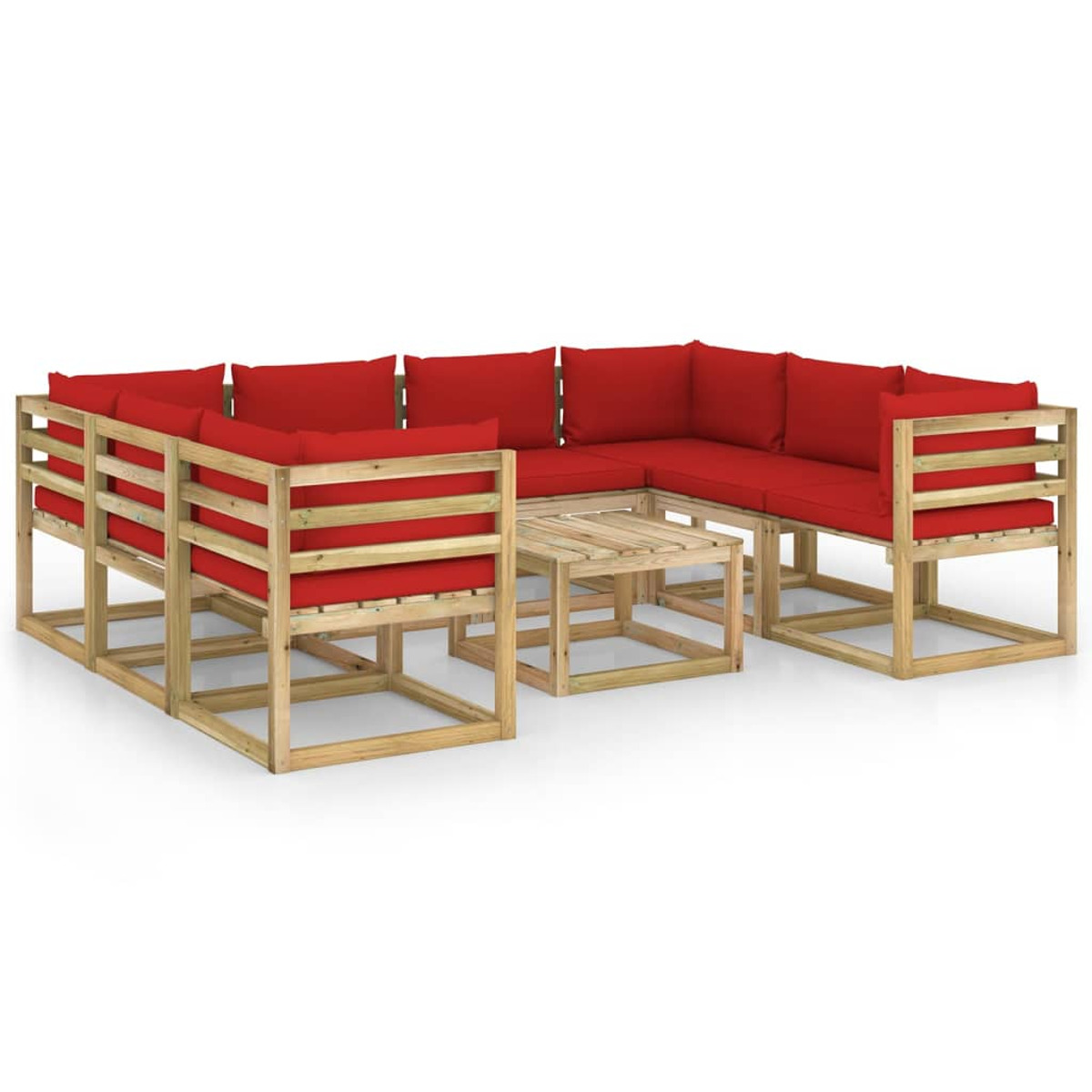 VIDAXL 3065132 Stuhlset, Gartentisch- Rot und