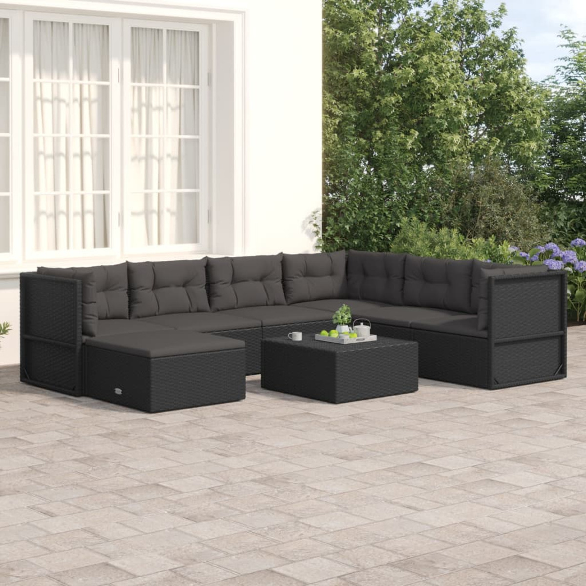 Stuhlset, und Gartentisch- 3187120 Schwarz VIDAXL