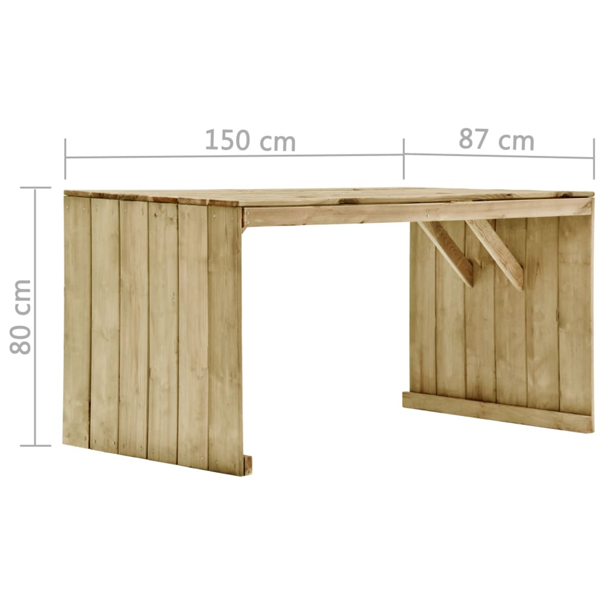 Gartentisch- VIDAXL Holzfarbe und Stuhlset, 3054428