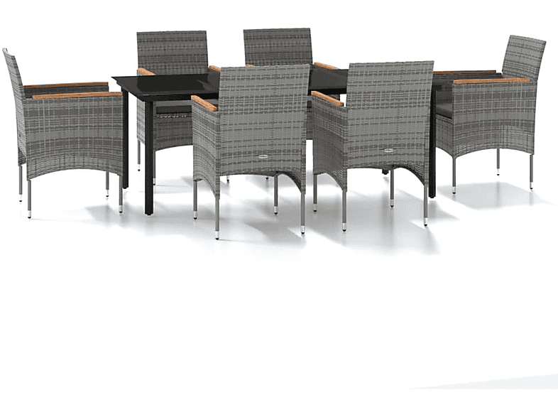 VIDAXL 3099339 Gartentisch- und Stuhlset, Grau und Schwarz | Gartenmöbel Sets