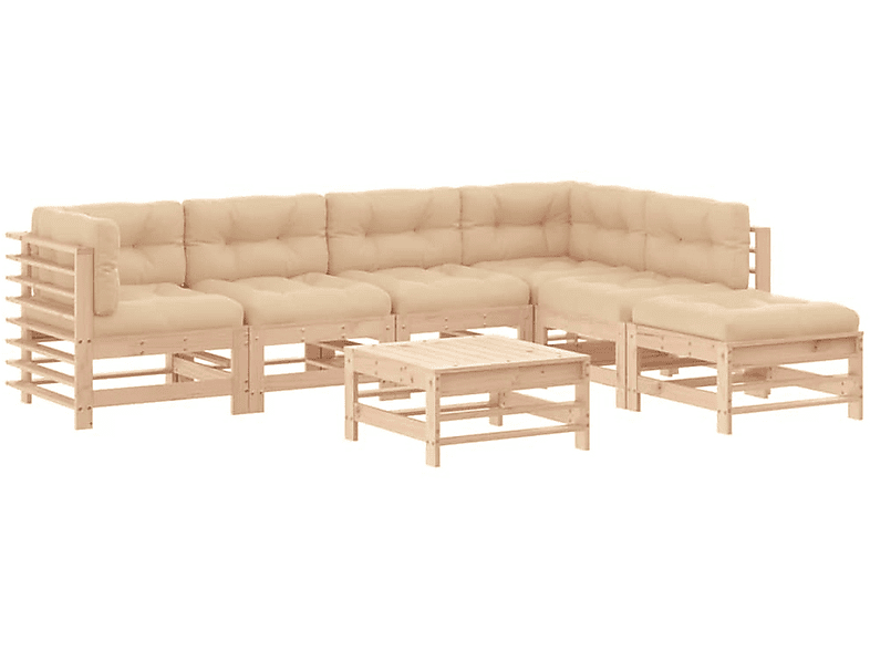 VIDAXL 3185976 Gartentisch- und Beige Stuhlset