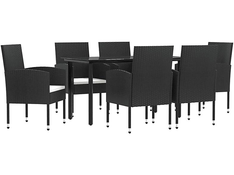 VIDAXL 3203315 Gartentisch- Stuhlset, Schwarz und