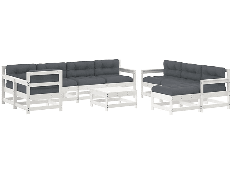 VIDAXL 3186082 Weiß und Gartentisch- Stuhlset