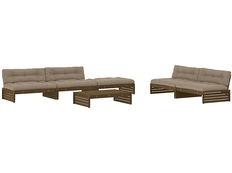 Gartentisch- Stuhlset, VIDAXL 3186154 und Honigbraun