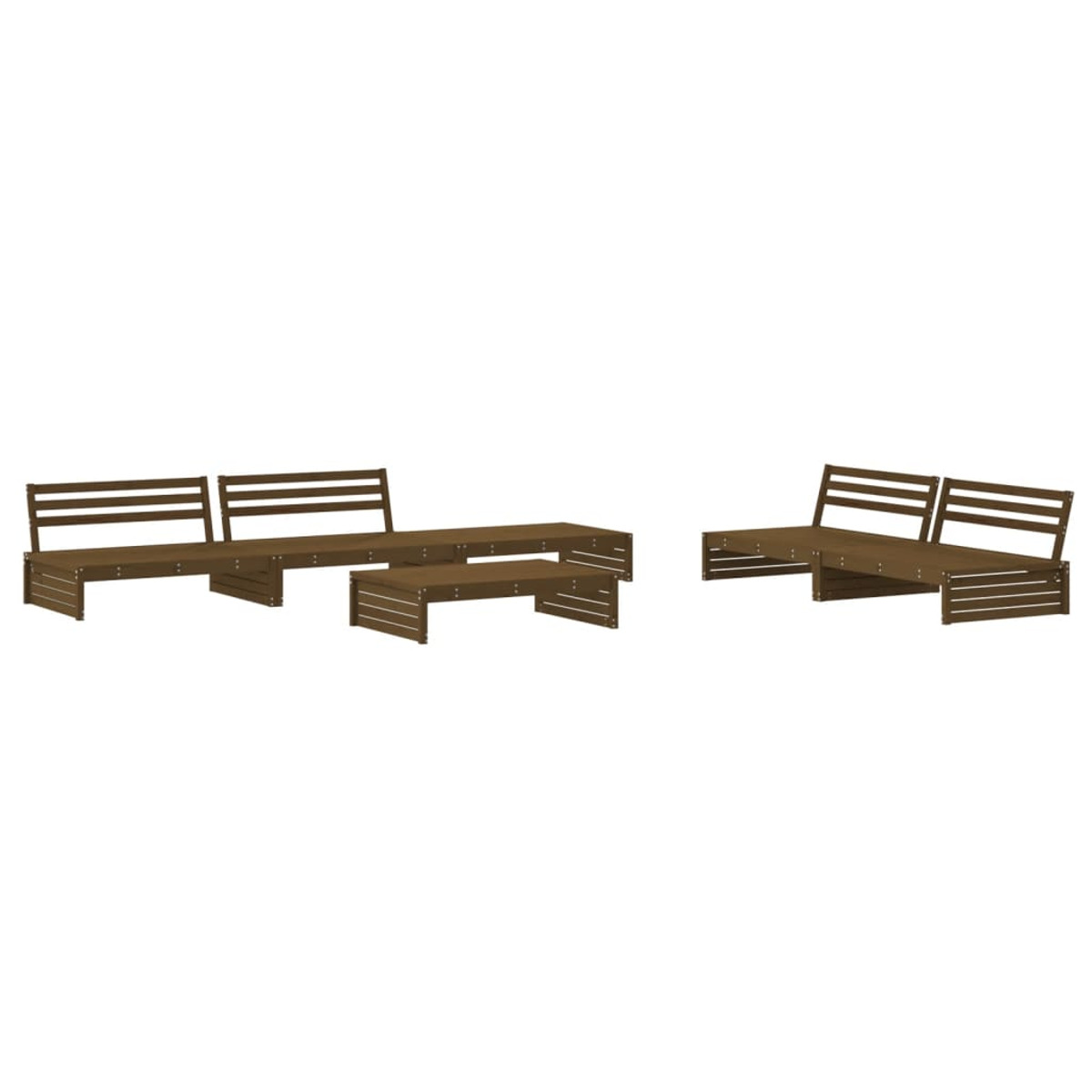 Gartentisch- Stuhlset, VIDAXL 3186154 und Honigbraun